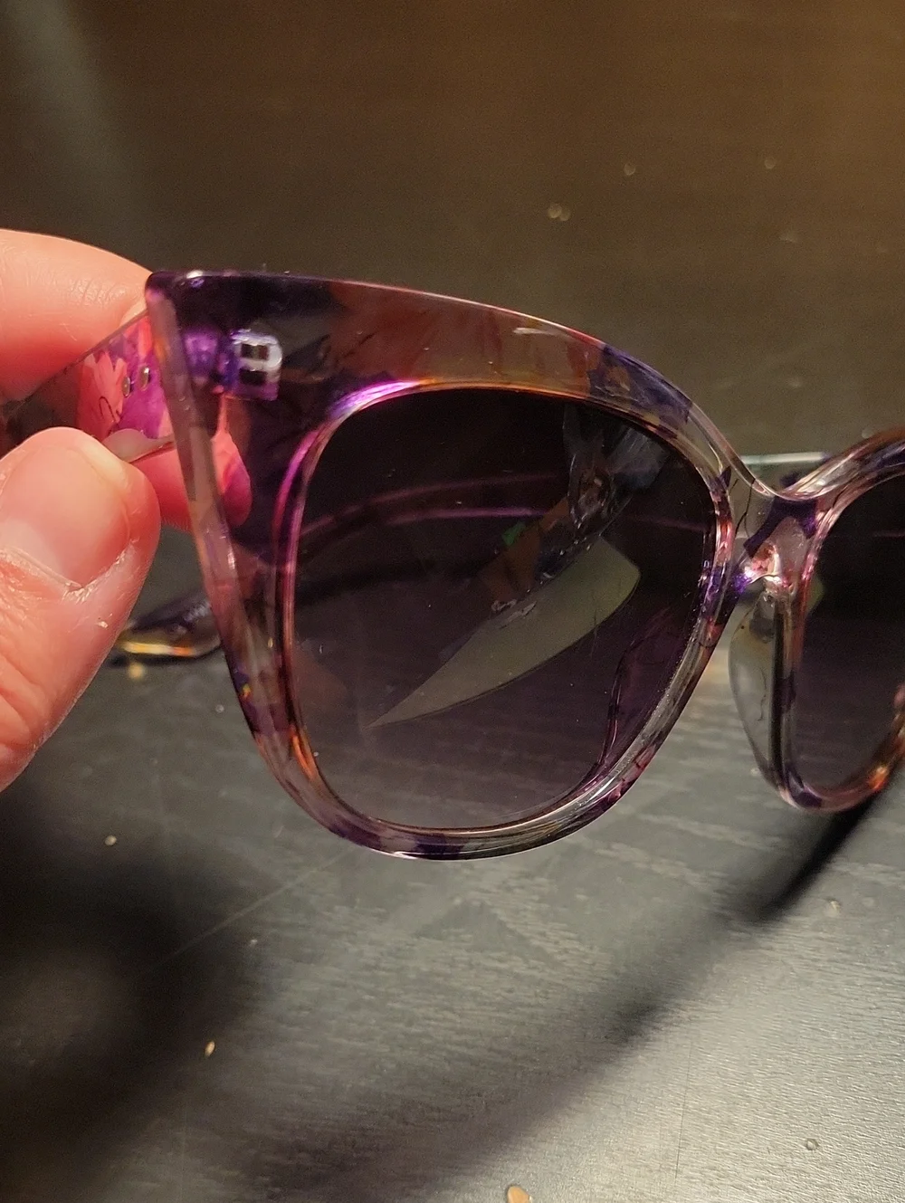 Women’s Purple Cat-Eye Sunglasses with Gradient Lenses